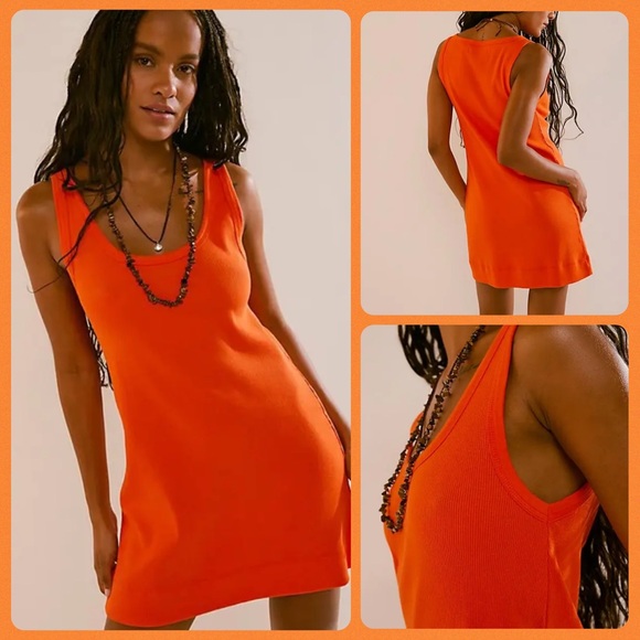 Free People Dresses & Skirts - ☀️(358) NEW Free People Beach Tracey Mini Dress in Spicy Orange. Size: Large